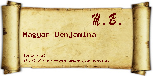 Magyar Benjamina névjegykártya
